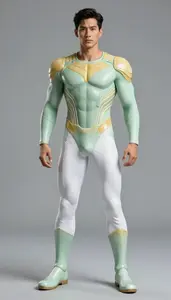 Male Superhero Striking Male Form In Lightweight Synthetic