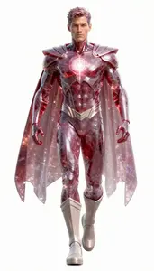 Male Superhero Striking Male Form In Semi Transparent