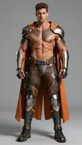 Male Superhero Strong Male Physique Showcasing Topaz And