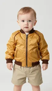 Baby Boy Super Hero Amber Glow Jacket With Brown Piping And