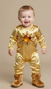 Baby Boy Super Hero Honey Gold Jumpsuit With Amber Sun