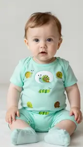 Baby Boy Super Hero Little Hero In A Mint Outfit With A