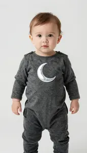 Baby Boy Super Hero Little Guardian In A Charcoal Tunic With