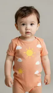 Baby Boy Super Hero Little Hero In A Warm Apricot Outfit