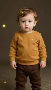Baby Boy Super Hero An Outfit Of Warm Amber With A Pattern
