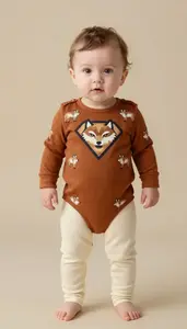 Baby Boy Super Hero An Outfit Of Burnt Umber With A Pattern