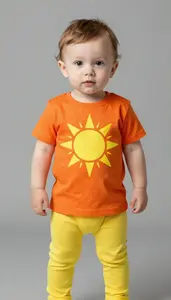 Baby Boy Super Hero Vibrant Tangerine Orange Tunic With A