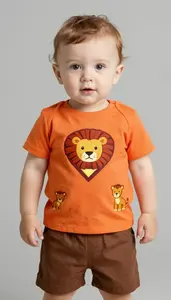 Baby Boy Super Hero Vibrant Tangerine Tunic With A Pattern