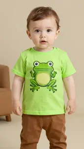 Baby Boy Super Hero Vibrant Lime Green Tunic With A Pattern
