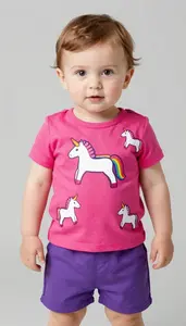 Baby Boy Super Hero Vibrant Fuchsia Top With A Pattern Of
