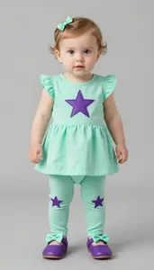 Baby Girl Superhero Baby Girl Sporting Mint Green Short