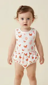 Baby Girl Superhero Coral One Piece With A Gathered Skirt