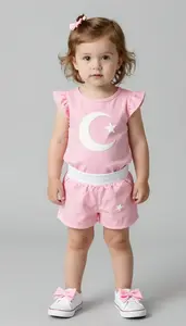 Baby Girl Superhero Little Girl In Rose Pink Tunic With