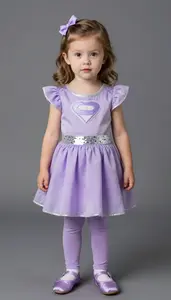 Baby Girl Superhero Little Girl In Pastel Lavender Dress