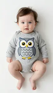Baby Girl Superhero Soft Gray Marl Romper With A Big