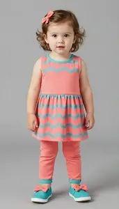 Baby Girl Superhero Toddler Wearing Coral Dress With