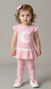 Baby Girl Superhero Toddler In Rose Pink Tunic With White