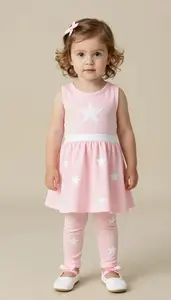 Baby Girl Superhero Toddler In Soft Pink Dress With White