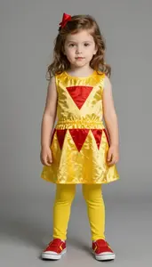 Baby Girl Superhero Young Girl Sporting Golden Yellow Dress