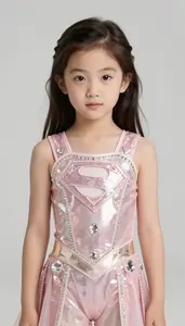 Girl Superhero Beautiful Shimmering Costume Of Rose Quartz