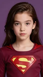 Girl Superhero Deep Red To Purplish Red Garnet With A