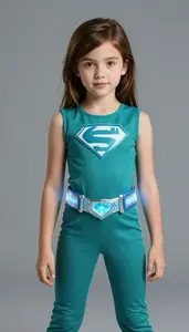 Girl Superhero Indigo And Teal Suit Wave Energy Belt