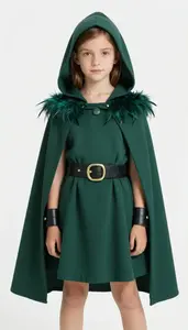 Girl Superhero Simple Elegant Hunter Green Dress With