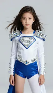 Girl Superhero Unique Blue Or White Costume With A Heavy