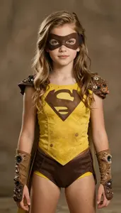 Girl Superhero Yellow Brown To Dark Brown Earthy Costume