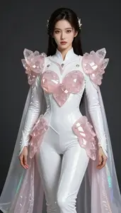 Gleaming Armor Plates Of Rose Quartz Over A Sleek White