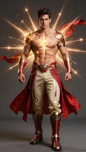 Male Superhero Athletic Male Specimen Bare Torso With