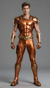 Male Superhero Male Hero In Sleek Copper Ensemble Athletic