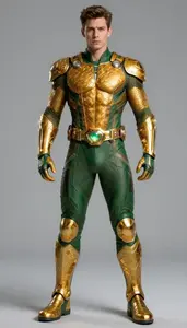 Male Superhero Powerful Male Physique Displaying Woven Amber