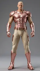 Male Superhero Powerful Male Physique In Rose Gold And Beige