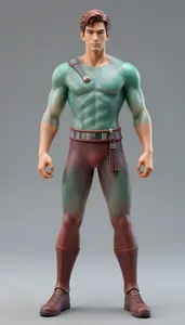 Male Superhero Striking Male Form In Gradient Tinted