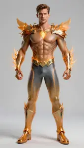 Male Superhero Strong Masculine Build Adorned In Gradient