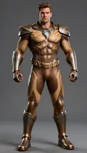 Male Superhero Strong Masculine Build Adorned In Textured