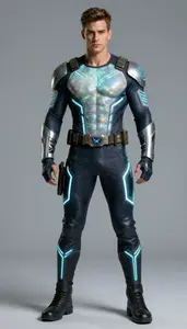 Male Superhero Strong Male Physique Showcasing Opal And