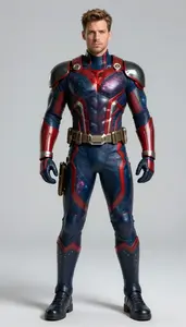 Superhero Hardened Shell In Navy And Crimson Featuring