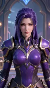 Arcane Purple Armored Harbinger Hero On The Skyway