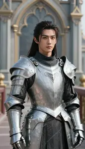 Armored Knight Silver Caped Prince Hero On The Bridge