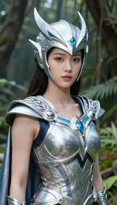 Astral Silver Caped Champion Hero In The Jungle