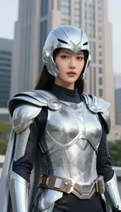 Astral Silver Caped Sentinel Hero At The Downtown Tower