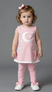 Baby Girl Superhero Toddler In Rose Pink Tunic With White