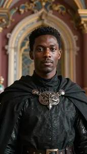Black Caped Knight Hero At The Palace