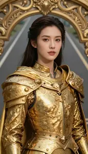 Brilliant Gold Caped Knight Hero On The Highway