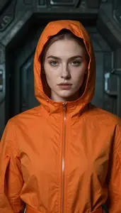 Burnt Orange Caped Operative Hero In The Underground Bunker