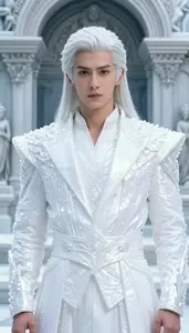 Crystalline White Suited Savior Hero At The Historic