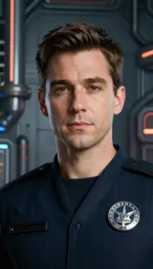 Distinguished Navy Caped Agent Hero At The Industrial