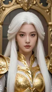 Divine Gold And White Warden Hero In The Museum